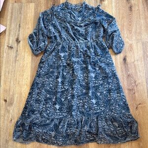 Roolee Blue Textured Dress